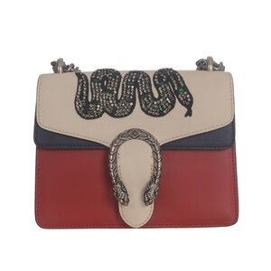 Gucci Dionysus Small Red White Blue Canvas and Leather Shoulder Crossbody Bag